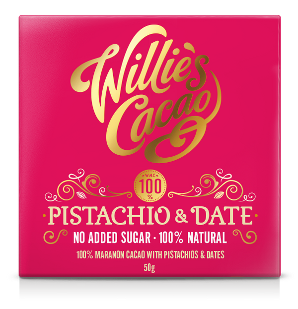 Willie's Cacao Pistachio & Date 100% Cacao