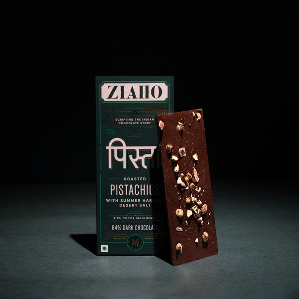 Ziaho Pistachio 64% Dark Chocolate Bar