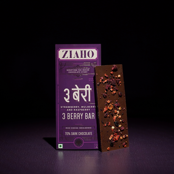 Ziaho Three Berry 70% Dark Chocolate Bar