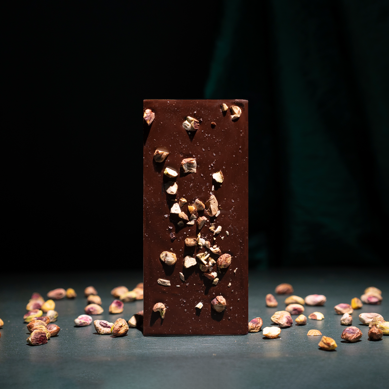 Ziaho Pistachio 64% Dark Chocolate Bar