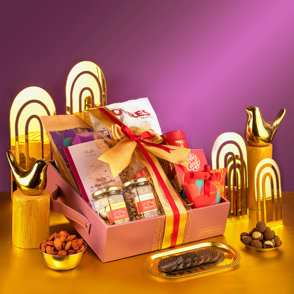 Diwali Gifts-Big Jute Basket/ Tray of 21 Goodies – Ghasitaram Gifts