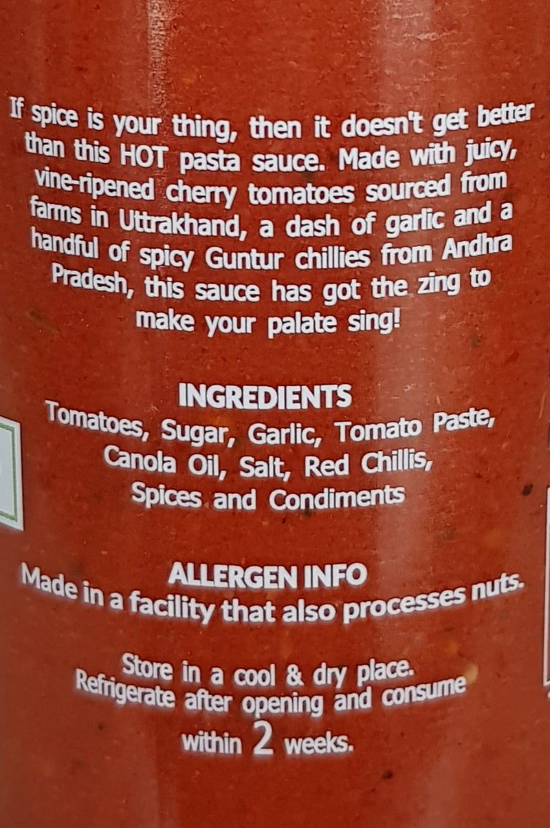 Gourmet Jar Arrabbiata Pasta Sauce Ingredients