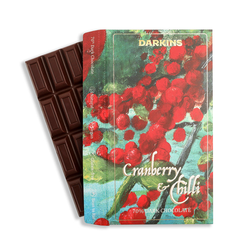 Darkins 70% Dark Chocolate with Cranberry & Chilli 1