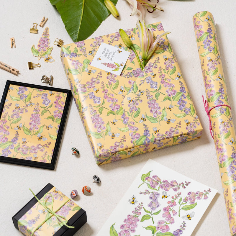 Flower Bees Gift Wrapping Paper