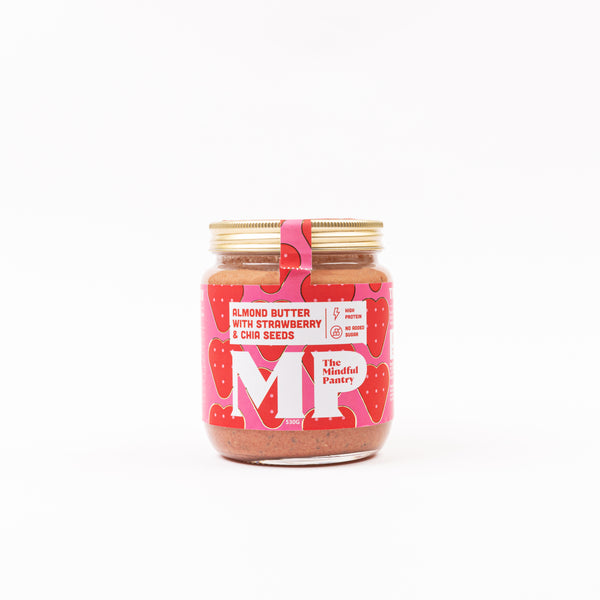 THE MINDFUL PANTRY ALMOND BUTTER WITH STRAWBERRY AND CHIA SEEDS
