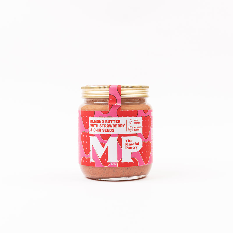 THE MINDFUL PANTRY ALMOND BUTTER WITH STRAWBERRY AND CHIA SEEDS