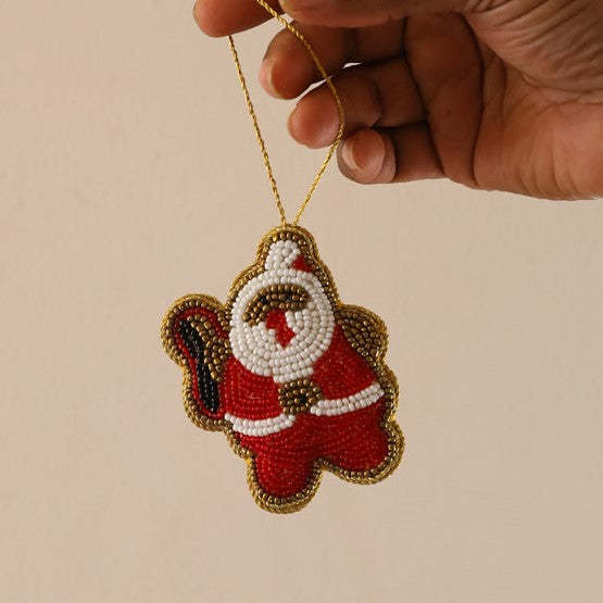Embroidered Santa Ornament