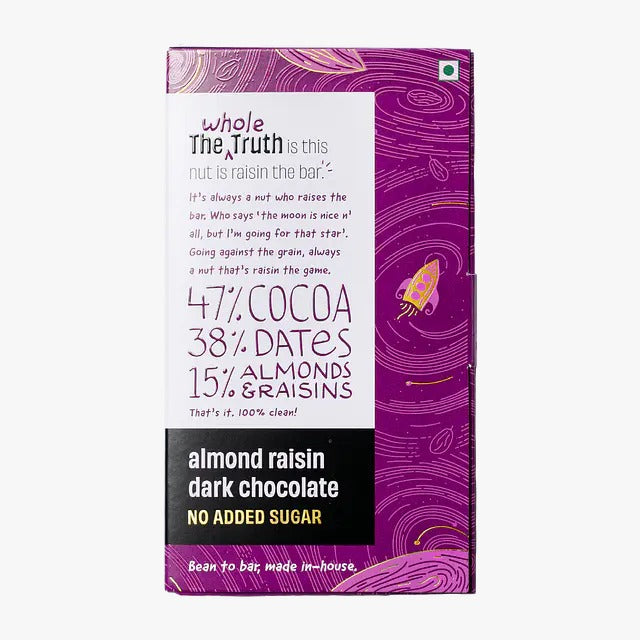 Whole Truth Almond Raisins Dark Chocolate Bar