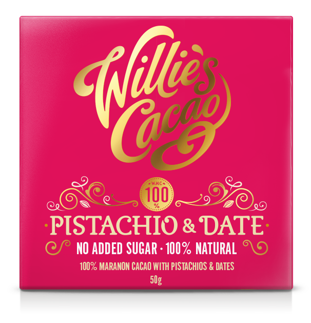 Willie's Cacao Pistachio & Date 100% Cacao