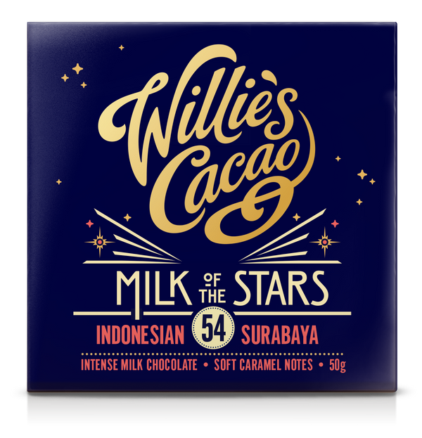WILLIES CACAO MILK OF THE STARS 54% MILK CHOCOLATE BAR (50G)
